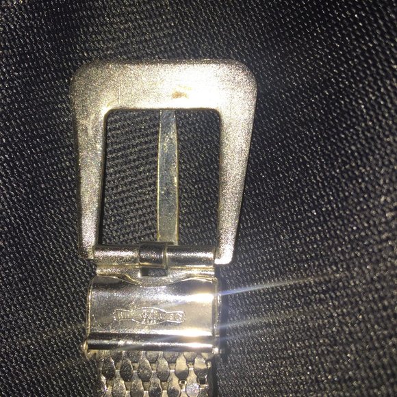 Vintage Whiting & Davis Silver Chrome Shiny Mesh Metal Slinky Belt Womens 24-28" - Picture 7 of 10